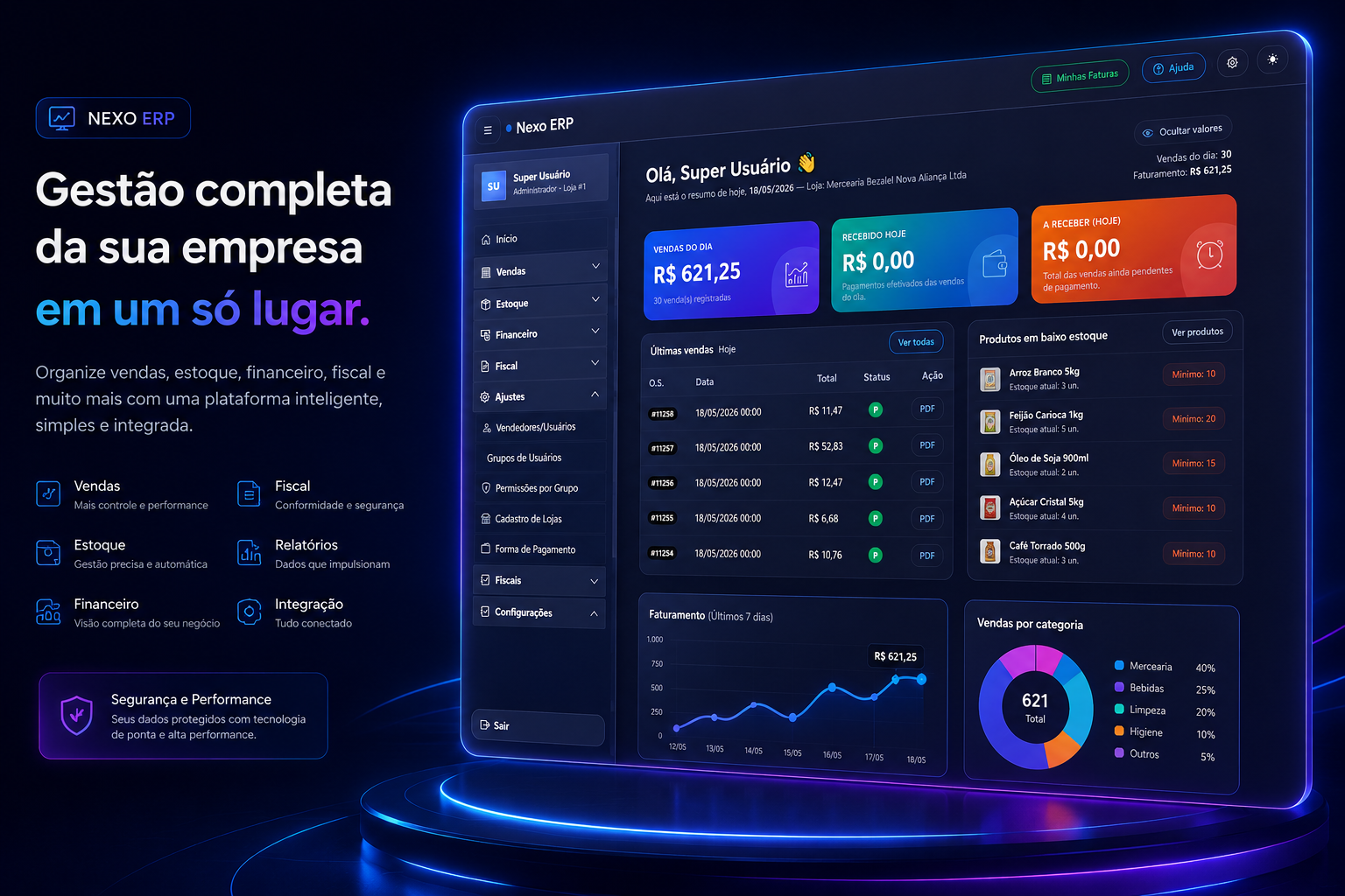 Mockup do produto NexoERP